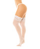 Sheer Thigh High w/Stay Up Silicone Lace Top White O/S