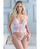 Allure Gigi Peek a Boo Babydoll w/Tie Side Open Panty Pink S/M