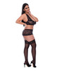 Ooh La Lace Bralette, Garter Skirt & G-String Black QN