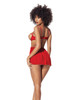 Heart Open Cup Babydoll &amp; G-String Red S/M