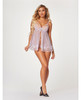 Sheer Mesh &amp; Lace Demi Cup Babydoll &amp; Thong Lavender SM