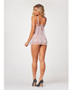 Sheer Mesh &amp; Lace Demi Cup Babydoll &amp; Thong Lavender SM