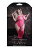 Sheer Devotion Heart Patterned Bodystocking &amp; G-String Pink QN