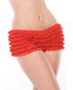 Ruffle Shorts w/Back Bow Detai Red O/S