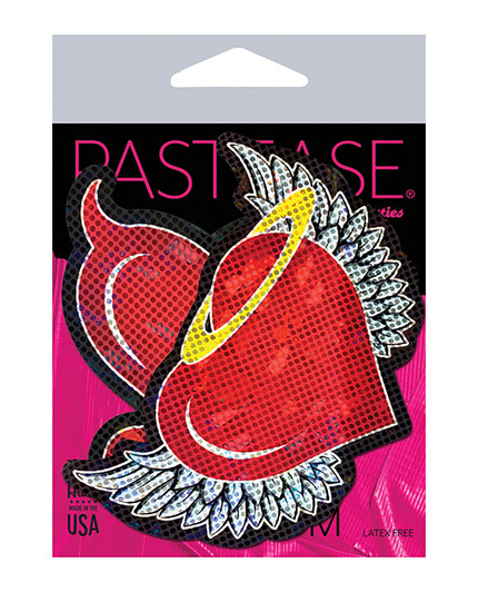 Pastease Premium Angel &amp; Devil Glitter Heart - Red O/S