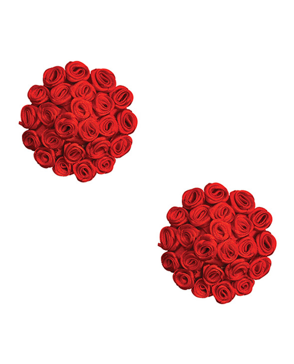 Neva Nude Burlesque First Impression Roses Reusable Silicone Pasties - Red O/S