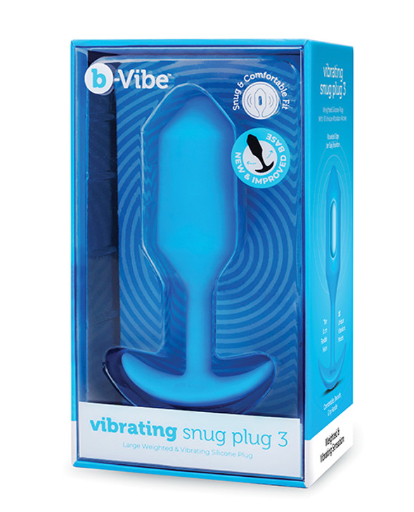 b-Vibe Vibrating Snug Plug - Large Blue