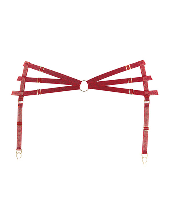 Adore Femme Fatale Waist Harness w/Detachable Garters Red O/S