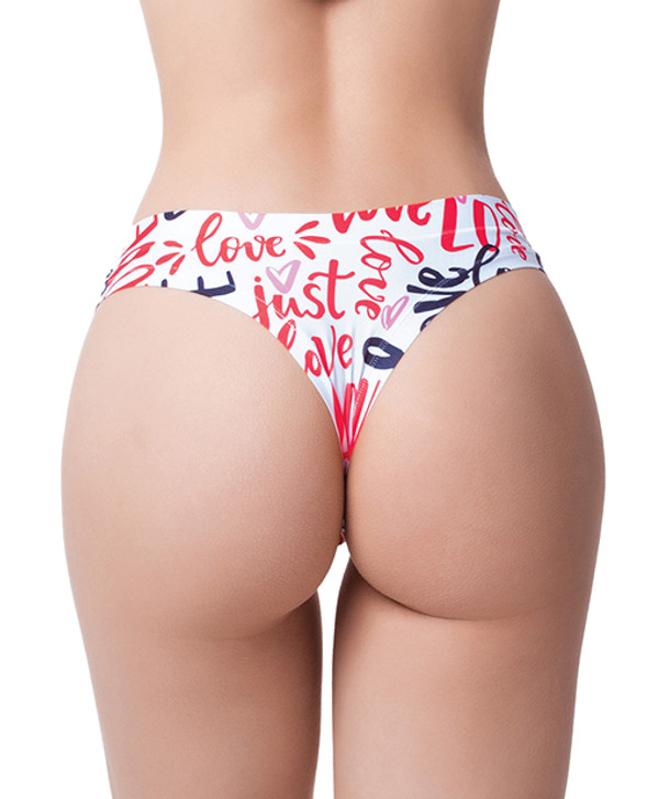 &#039;=Mememe Love Message Printed Thong SM