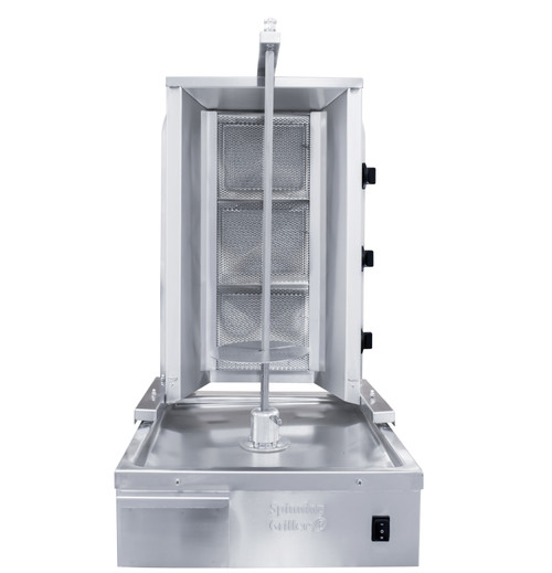 Shawarma Machine- Gyro Machine-Tacos al Pastor Machine- Doner Machine- Commercial Vertical Broiler 3 Burners by Spinning Grillers New York. Model SGN4-C3.   Energy Saver Commercial Quality.