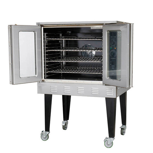 American Blaze Single Deck Full Size Natural Gas Convection Oven with Legs 