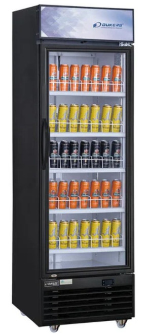 Dukers Commercial Single Glass Swing Door Merchandiser Refrigerator DSM-12R