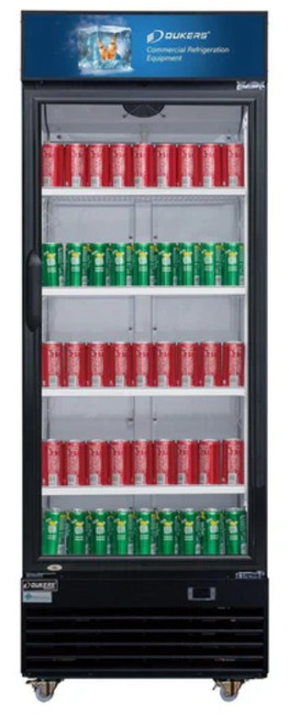 Dukers Commercial Single Glass Swing Door Merchandiser Refrigerator DSM-12R