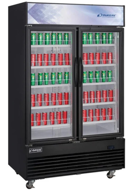 Dukers Commercial Glass Swing 2-Door Merchandiser Refrigerator DSM-41R