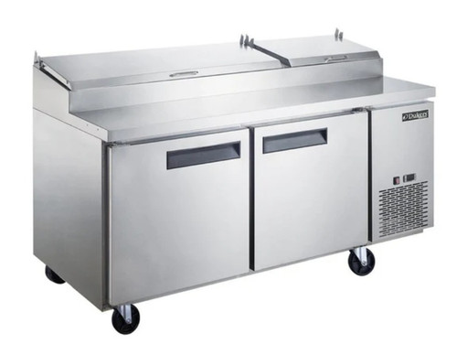 Dukers Commercial 2-Door Pizza Prep Table Refrigerator DPP70-9-S2