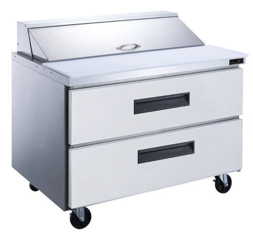 Dukers 2-Drawer Commercial Food Prep Table Refrigerator in Stainless Steel DSP36-10-D2