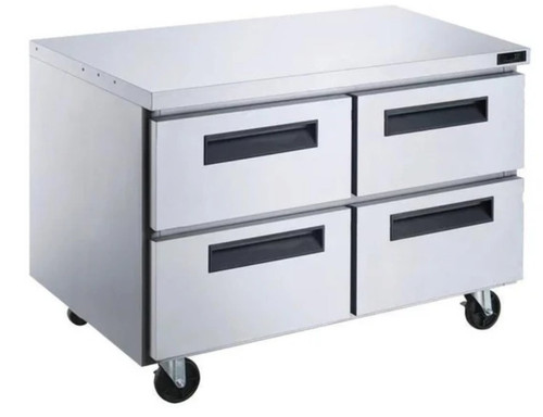 Dukers 4-Drawer Undercounter Commercial Refrigerator in Stainless Steel DUC48R-D4