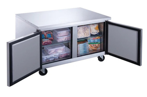 Dukers 2-Door Undercounter Commercial Freezer in Stainless Steel DUC60F