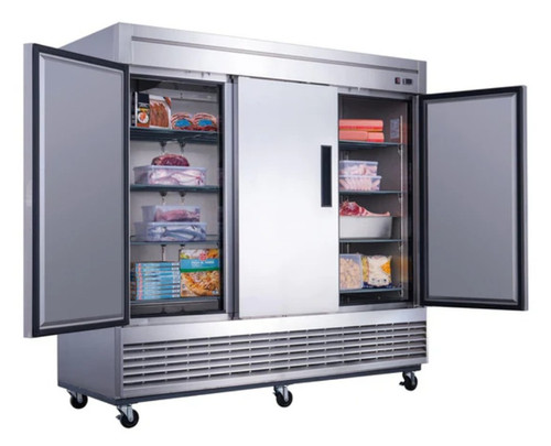 Dukers 3-Door Commercial Freezer in Stainless Steel D83F