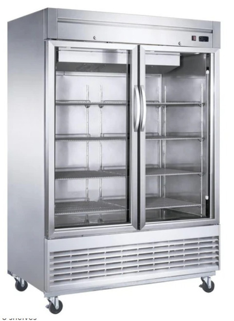 Dukers Bottom Mount Glass 2-Door Commercial Reach-in Freezer D55F-GS2