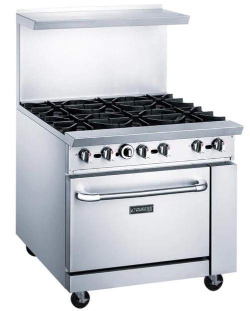 Dukers 36" Gas Range with Six (6) Open Burners DCR36-6B Dukers 36" Gas Range with Six (6) Open Burners DCR36-6B
