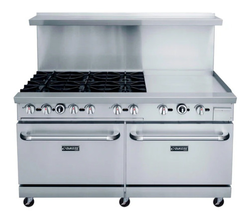Dukers 60" Gas Range with Six (6) Open Burners & 24" Griddle DCR60-6B24GM