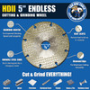 HDII 5" features a steel core and diamond coating