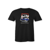 Black t-shirt with retro Bad Dog Tools blue car graphic