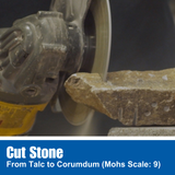 Cutting natural stone with 6-inch HDII diamond wheel on angle grinder Cutting natural stone with 6-inch HDII diamond wheel on angle grinder