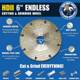 HDII 6" features a steel core and diamond coating