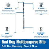 6 Packs of Bad Dog Multipurpose Drill Bits