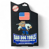 Front packaging of 7-piece Bad Dog multipurpose drill bit set