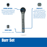 Carbide burr bit diagram showing features and application range Carbide burr bit diagram showing features and application range