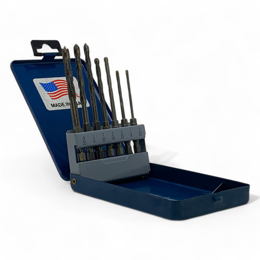 7-piece Bad Dog multipurpose drill bit set in blue case 7-piece Bad Dog multipurpose drill bit set in blue case