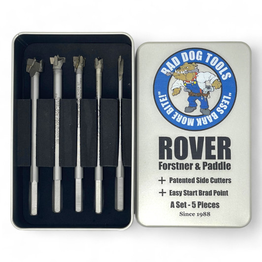 Five-piece Bad Dog Rover Bit set in branded metal storage case Five-piece Bad Dog Rover Bit set in branded metal storage case