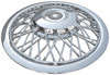 Vintage 15 inch Chrome Spoked Hubcap Classic Car Wheel Cover Angle View Vintage 15 inch Chrome Spoked Hubcap Classic Car Wheel Cover Angle View