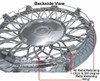 Backside View Shows Our Vintage 80's 15 inch Chrome Spoked Hubcap with Its ALL METAL 360 degree Retention Ring with Metal Clipping Clips Clamps Your Wheel ! Backside View Shows Our Vintage 80's 15 inch Chrome Spoked Hubcap with Its ALL METAL 360 degree Retention Ring with Metal Clipping Clips Clamps Your Wheel !
