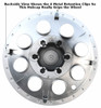 Backside View of 8 inch Hubcap Bead Lock Style Showing the 4 Metal Retention Clips Really Grips the Wheel Backside View of 8 inch Hubcap Bead Lock Style Showing the 4 Metal Retention Clips Really Grips the Wheel
