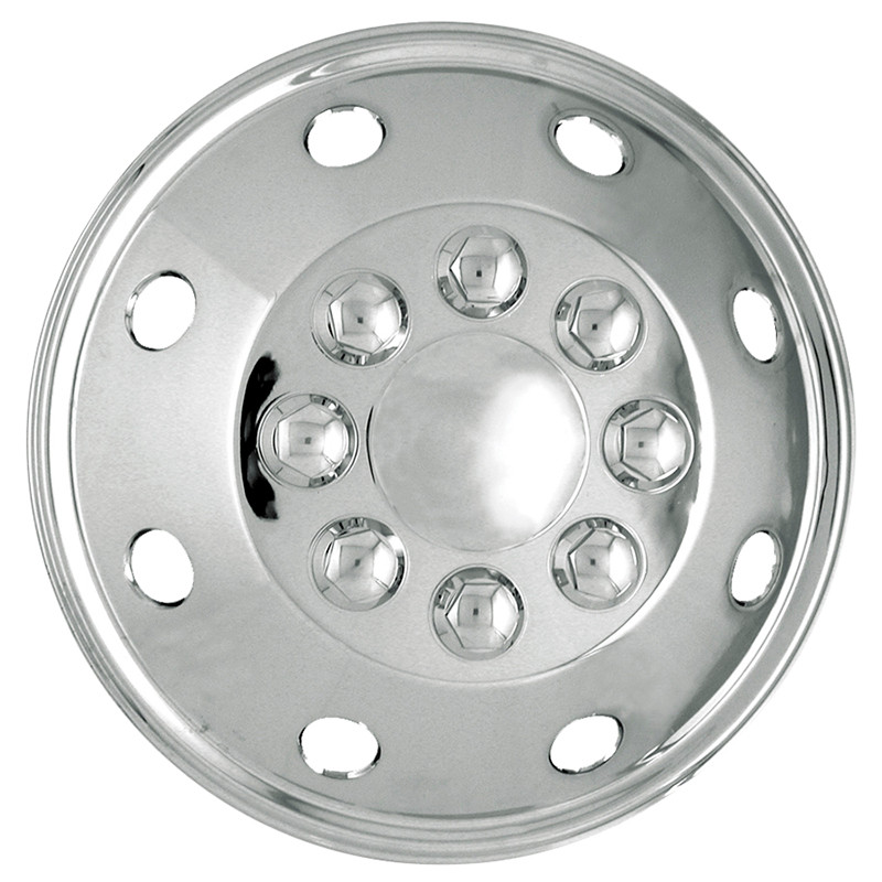 16 inch Universal Fit Motorhome Hubcap Polished Stainless Steel RV