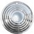 15 inch Solid Steel Chrome Ripple Disc, Starburst, Flying Saucer Hubcaps with All Metal retaining ring and clips
