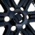 Close-up view Black Black 2019 2020 2021 2022 2023 Ford Ranger wheel skin cover Ranger hubcap. Aftermarket make-over wheel skin for the Ranger 17 inch (R17 tire) Ford Ranger factory alloy wheel.