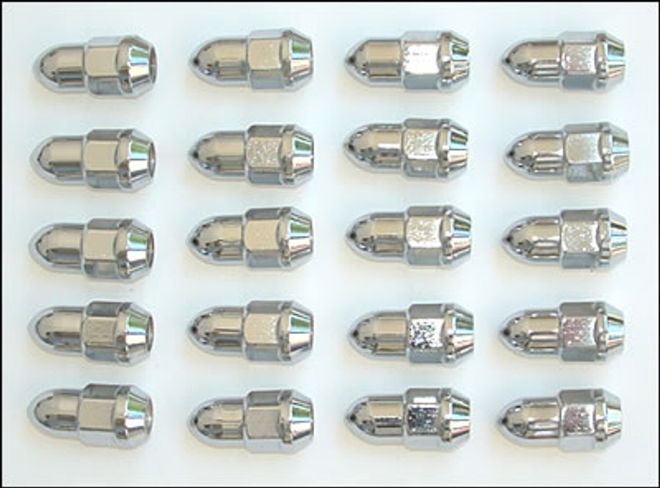 Beautiful Chrome Bullet Lug Nuts for 1/2 inch Wheel Studs 5 Piece Set