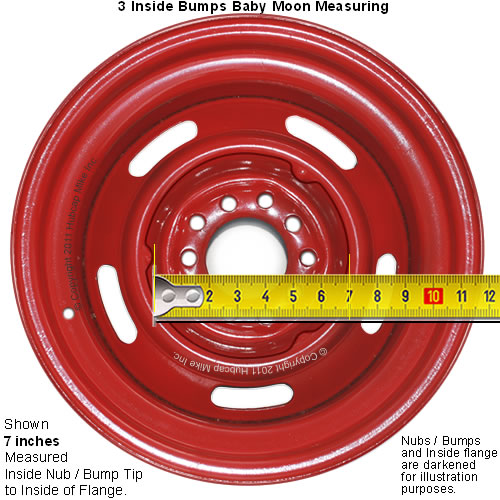 Baby Moon Hubcap for Bumps on Inside of Wheel Ridge 7 in