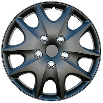 black and chrome hubcaps