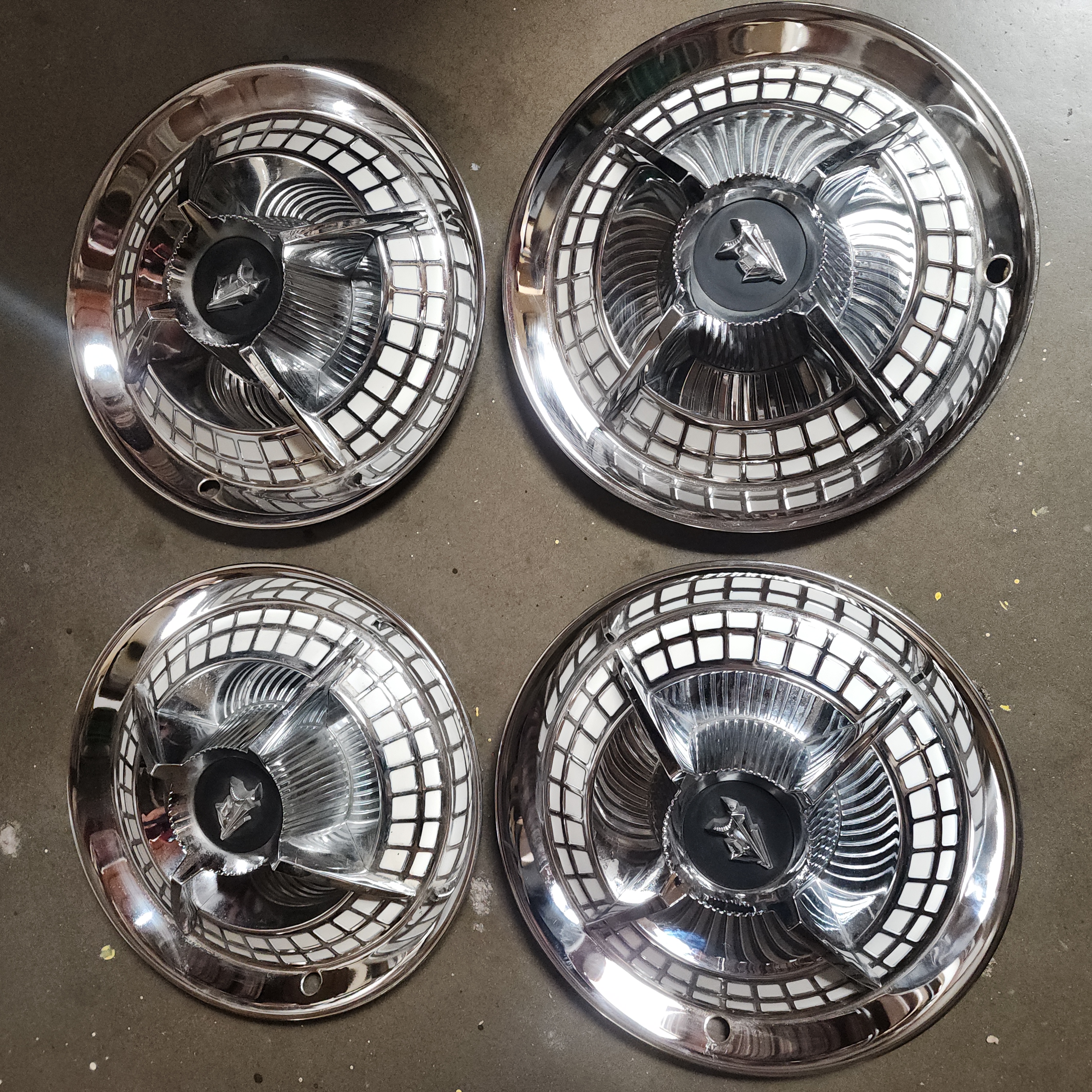 1 pair (2) Dodge Lancer 14 inch Hubcaps with Slight Blemish on the