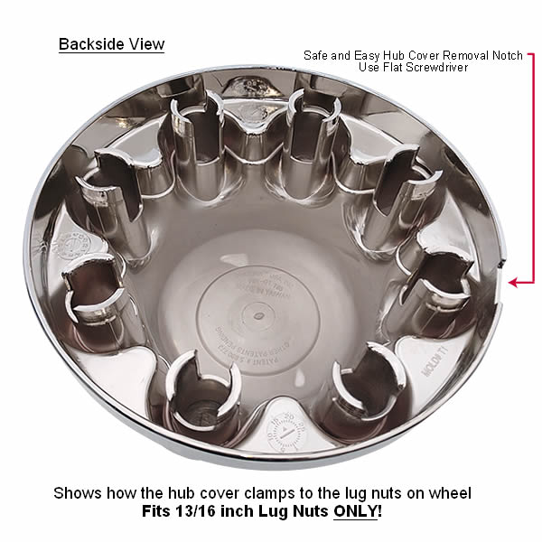 Phoenix USA QuickTrim Trailer Hub Cover Fits 8 on 61/2 Wheel Chrome