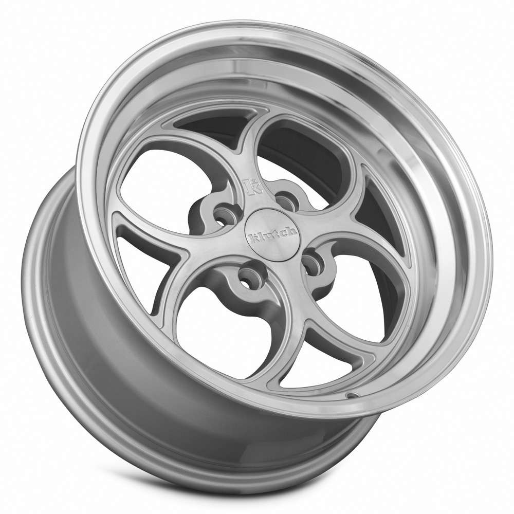 Klutch Sl2 16x8 4x100 Silver W/ Machined Face 15mm Wheels