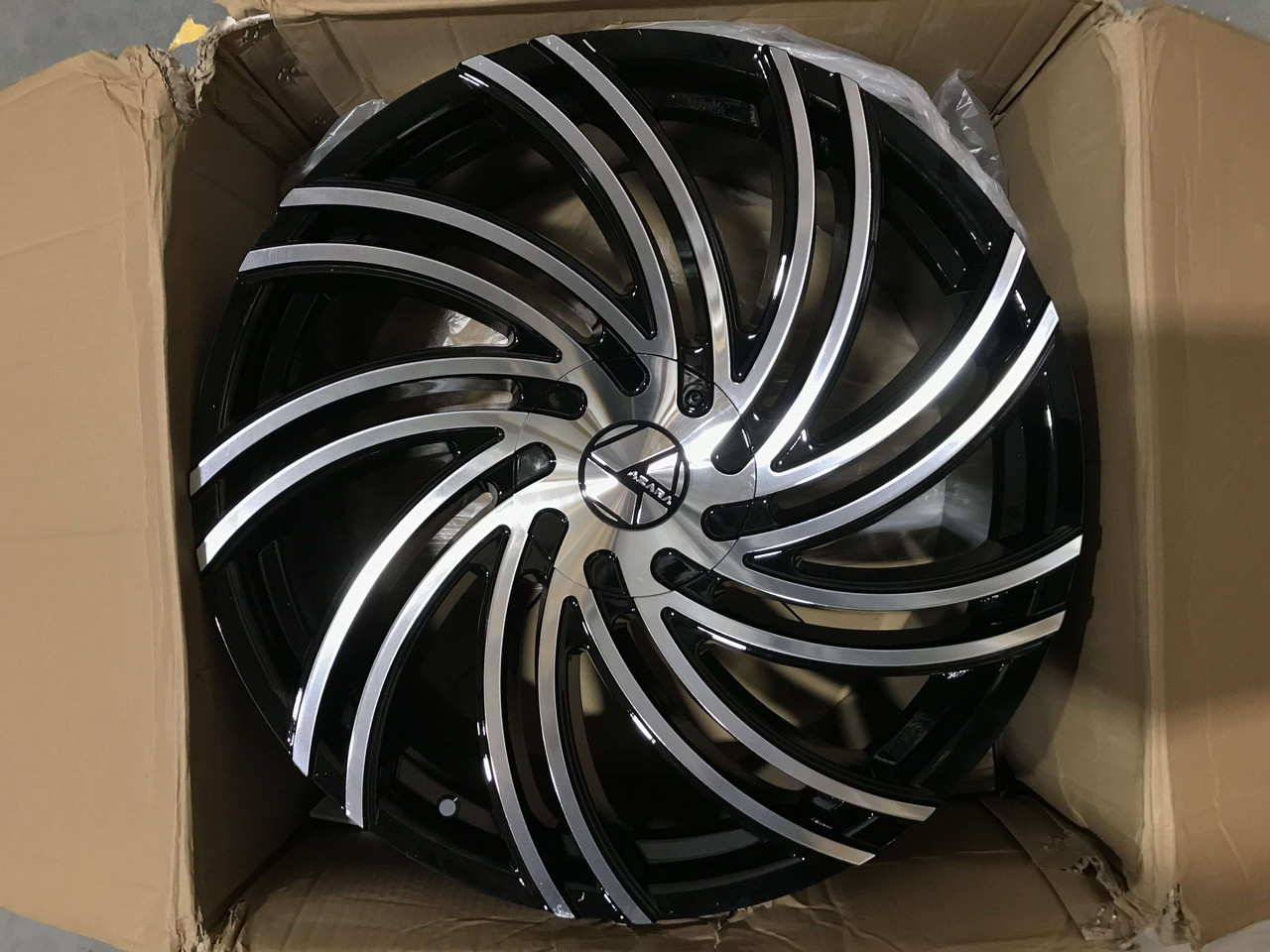 Azara Aza-514 Wheels Rims 22x9.5 Blank Custom Drilled Gloss Black ...