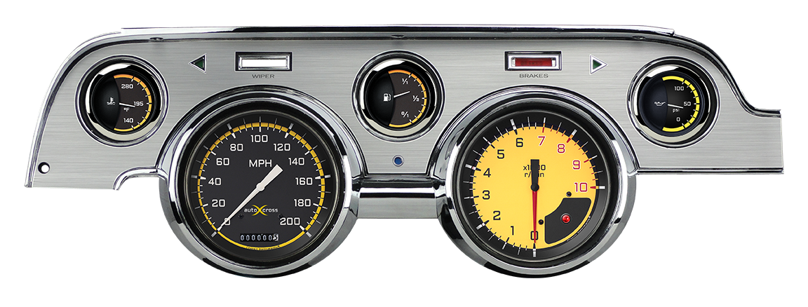 Classic Instruments AutoCross Yellow 1967-68 Mustang | DTVM MU67AXYBA