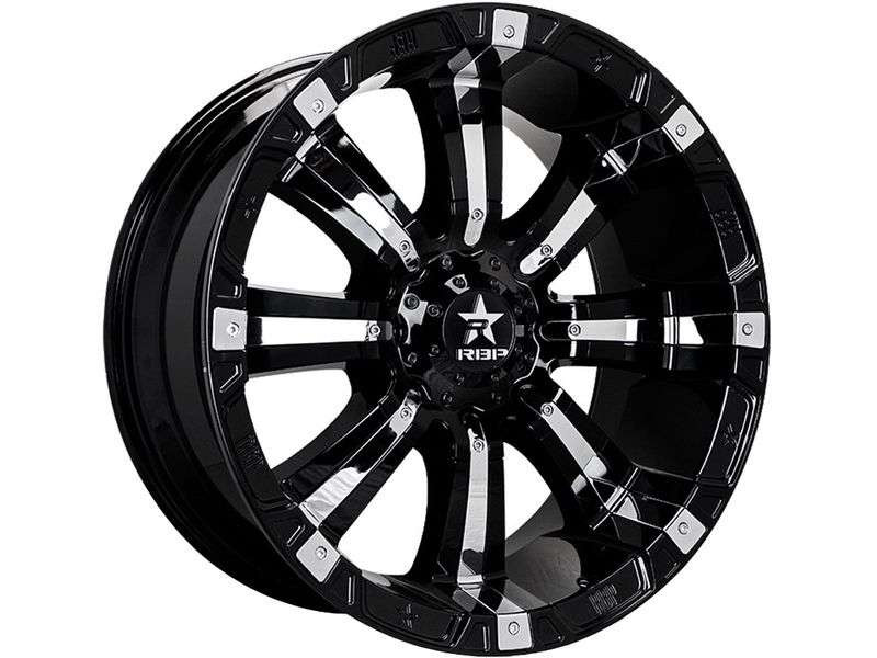 Rbp 94R 20x9 8x170 Black W/ Chrome Inserts 0mm Wheels